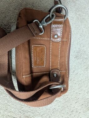 Fossil Vintage Belt Bag Leather And Canvas
